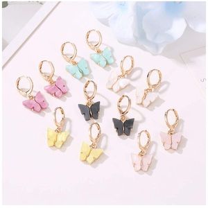 10k gold plated Butterfly Huggie Earrings